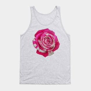 Pink and White Rose Tank Top